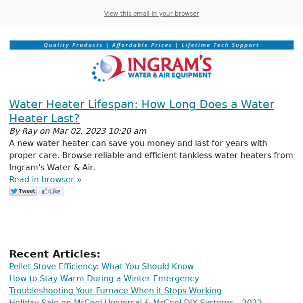 New Article from Ingrams Water & Air