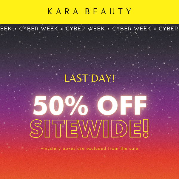 Ends tonight - 50% OFF SITEWIDE!  🛒✨ No Code Necessary 💸