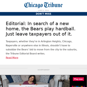 Editorial: In search of a new home, the Bears play hardball. Just leave taxpayers out of it.