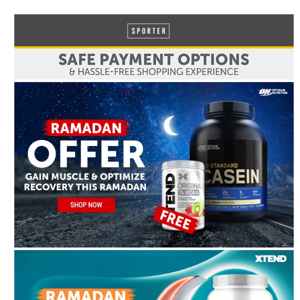 🌙 Get Ramadan-Ready with Our Offers on Casein Protein, BCAAs & More