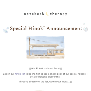 special hinoki announcement!