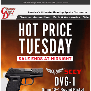 Hot Price Tuesday: Save Big On A New Handgun and Ammo!