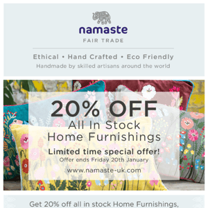 20% Off All In Stock Home Furnishings