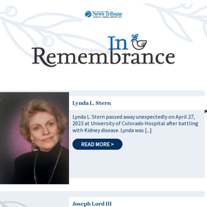 Recent Obituaries for Wednesday, June 07, 2023