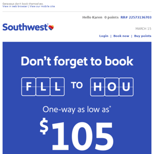 Book your low fare to Houston!