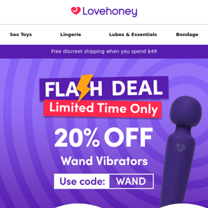 Today only! 20% off wand vibrators!