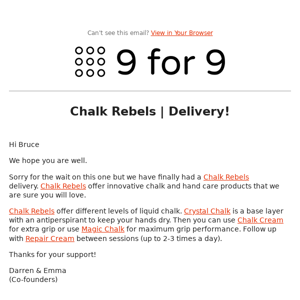 Chalk Rebels | Delivery!