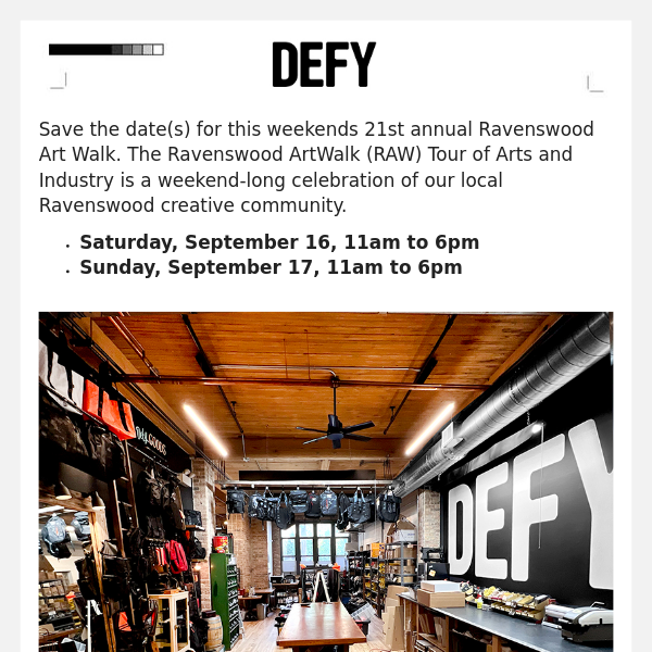 + DEFY'S OPENING ITS DOORS - LAST REMINDER +