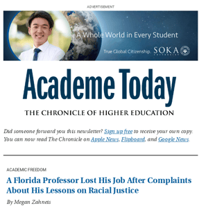 Academe Today: Fla. Professor Loses Job After Complaint About His Lesson on Racial Justice