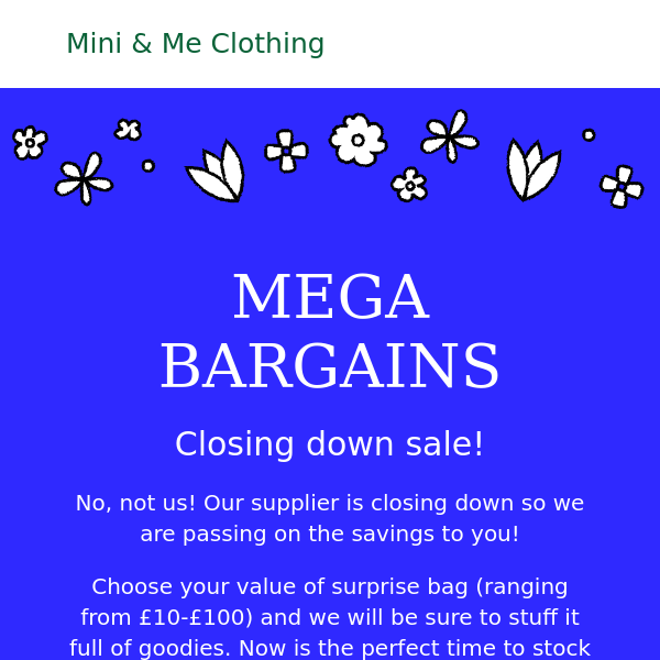 Closing Down Sale Surprise Bags!