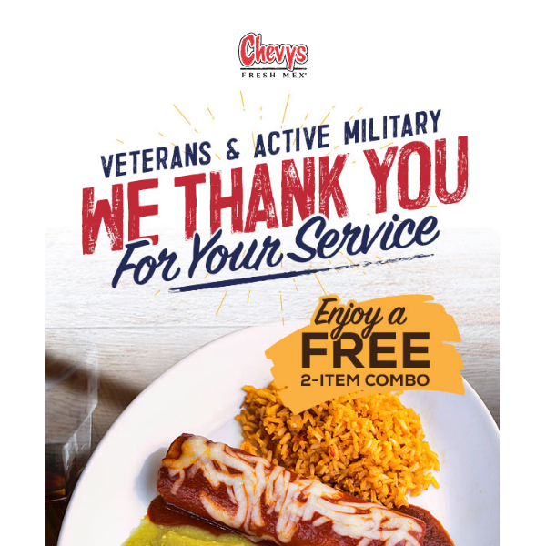 FREE 2-item combo for Active-duty & Military Veterans!