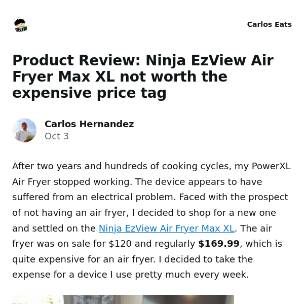 Product Review: Ninja EzView Air Fryer Max XL not worth the expensive price  tag – Carlos Eats