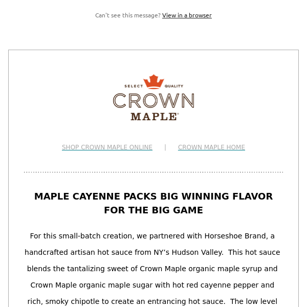 Maple Cayenne Hot Sauce, Five Big Flavor Recipes for the Big Game