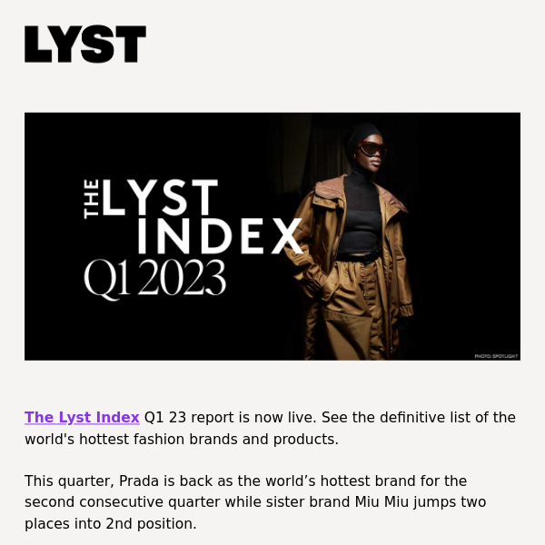 Now Live: The Lyst Index Q1 2023 Report