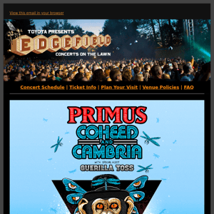 NEW SHOW: PRIMUS and COHEED AND CAMBRIA!