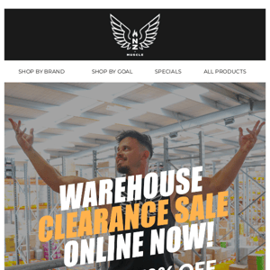 Warehouse Clearance Sale ONLINE NOW ends Sunday 💪