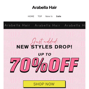 Just added: New Styles Drop!  70% OFF