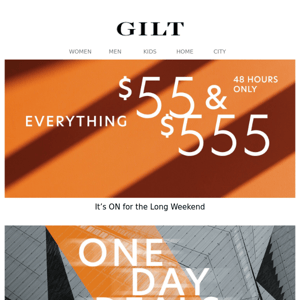 Everything $55 & $555 (!) 48 HRS ONLY (‼)