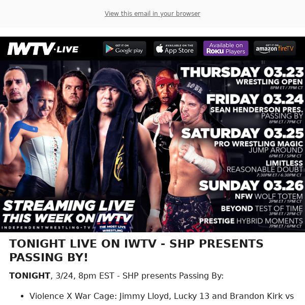 TONIGHT on IWTV - SHP!
