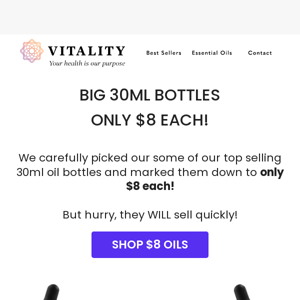 BIG 30mls are ONLY $8 TODAY!