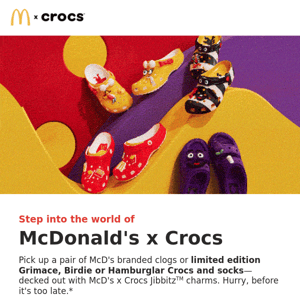 NEW Limited Edition McD's x Crocs