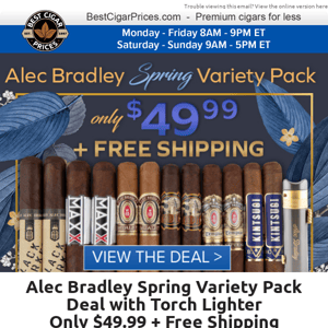 🌞 Alec Bradley Spring Variety Pack Deal with Torch Lighter Only $49.99 + Free Shipping 🌞