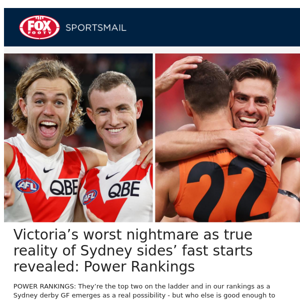 Victoria’s worst nightmare as true reality of Sydney sides’ fast starts revealed: Power Rankings
