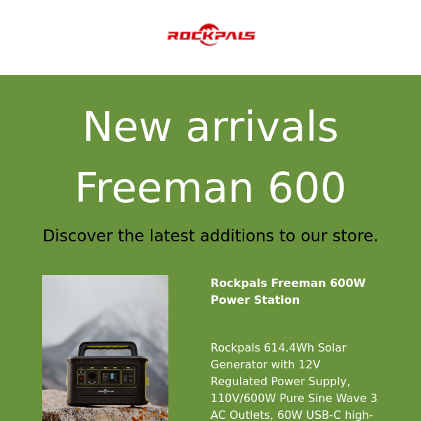 New Arrival Offer👉Rockpals Freeman 600W-All Can Get $70 OFF