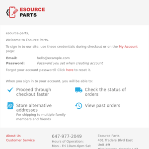 Welcome to Esource Parts