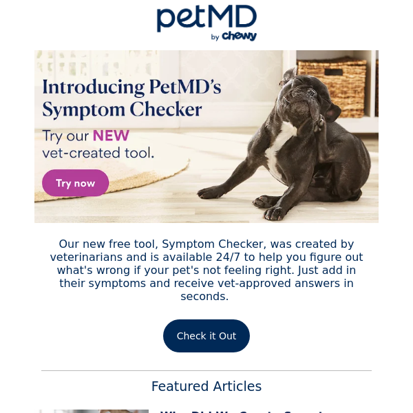 Introducing PetMD's Symptom Checker