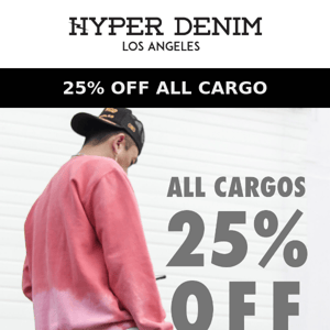 STARTS NOW | Take 25% Off All Cargo