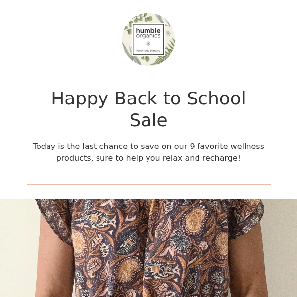 Back to School Sale Ends Tonight