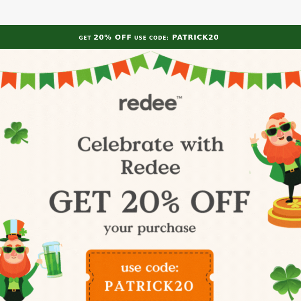 Celebrate St Patrick's Day with Redee 🎉