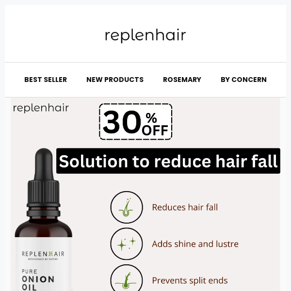 🧅 Struggling with hair loss? Replenhair can help! ✨