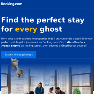 Who you gonna call? Booking.com! 👻🚫