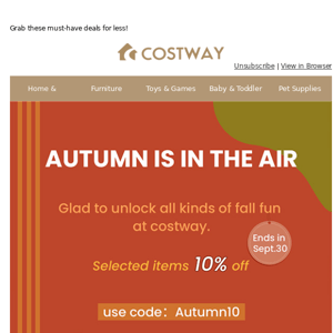 Unlock your autumn savings right now!