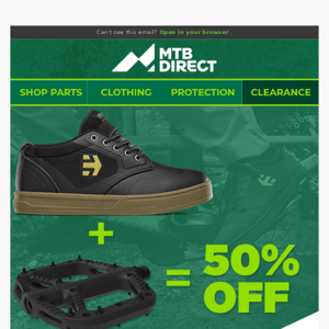 50% OFF Pedals with any Shoe Purchase 💥 30% Off 7iDP Pad Protection