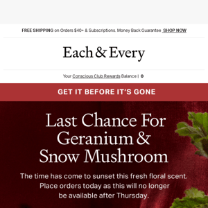 final call for Geranium & Snow Mushroom