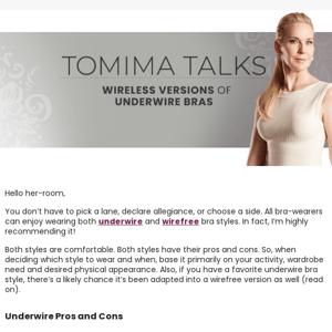 Tomima Talk: Wireless Versions of Underwire Bras