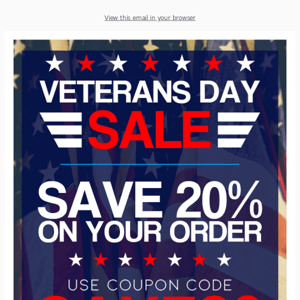 Veterans Day Savings from Us to You