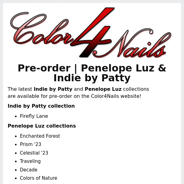 Pre-order now | The latest shades from Penelope Luz & Indie by Patty!