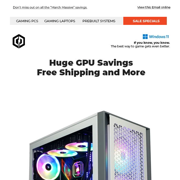 ✔ CyberPowerPC March Massive Deals - Save Big on GPUs with Free Shipping