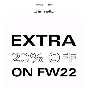 EXTRA 20% OFF is going on