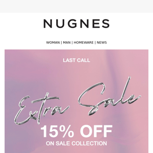 Last hours of Extra Sale | 15% Off sitewide.