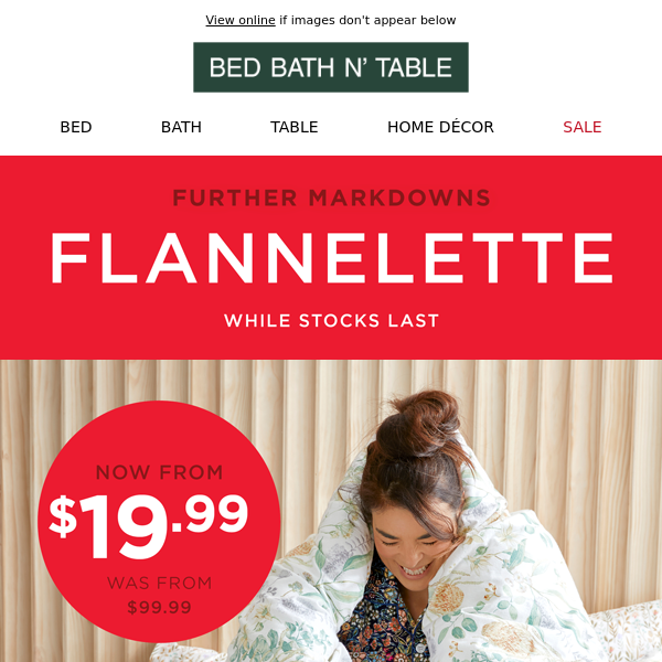FLANNELETTE FROM $19.99 | UP TO 80% OFF