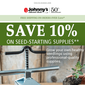 10% Off Seed-Starting Supplies!