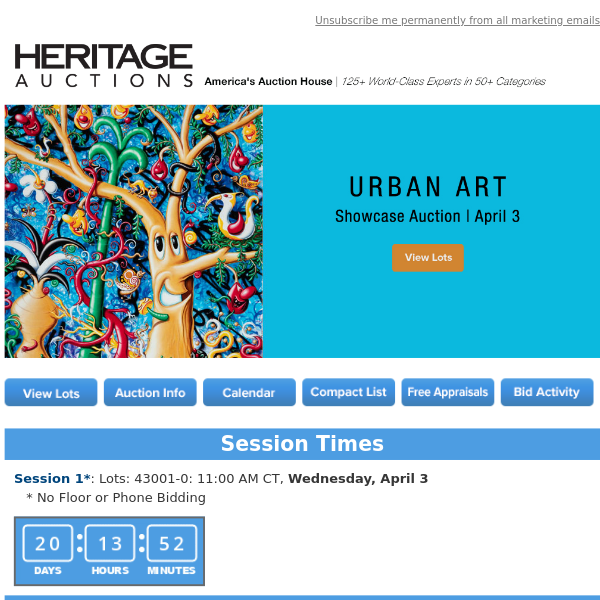 Bid Now: April 3 Urban Art Showcase Auction