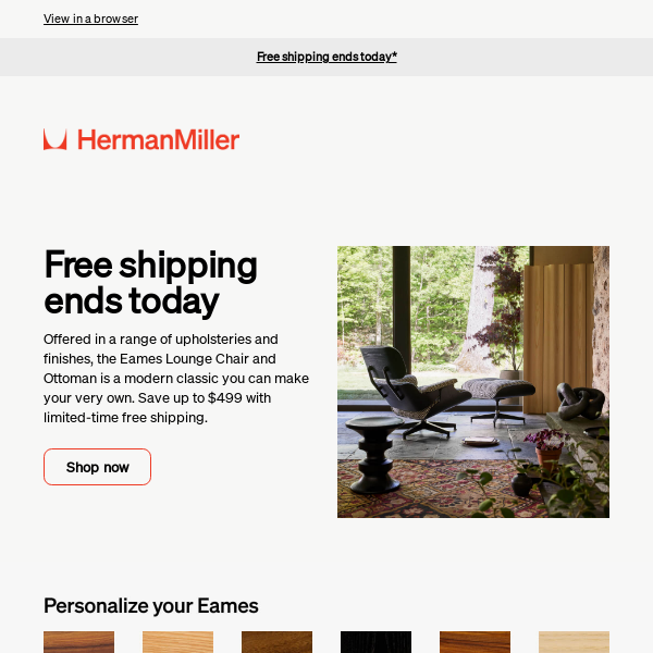 Ends today: Sitewide free shipping