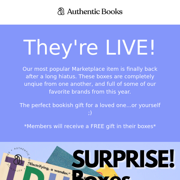 Authentic Books Here! SURPRISE! Boxes are LIVE