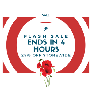 Last Chance. 4 Hours Left! ⏰⏰ 25% off STOREWIDE